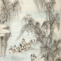 No.71 Passing through a Valley of Willow Trees By Ike no Taiga Chiba City Museum of Art