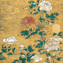 Peonies, by Kano Takanobu (1571–1618). Ninna-ji Temple, Kyoto
