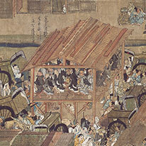 National Treasure Illustrated Biography of the Priest Ippen (Ippen hijiri-e) Vol. 7 (detail), By En'i, Tokyo National Museum