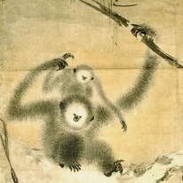 Old Trees and Monkeys by Hasegawa Tōhaku (Ryusen-an Temple, Important Cultural Property)