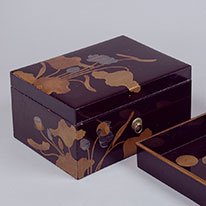 Sutra Box with Lotuses By Kōami Matagorō Wood with makie (sprinkled metallic powder) decoration Chion-ji Temple, Kyoto