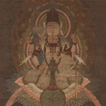About the Buddhist Painting, Peacock Myoo (Mahamayuri)