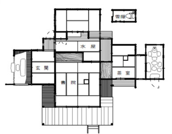 茶室「堪庵」平面圖