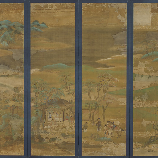Senzui Byobu (Landscape with Figures Screen)