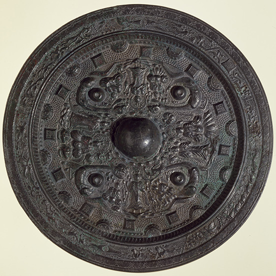 Mirror with Four Buddhas and Four Beasts Design