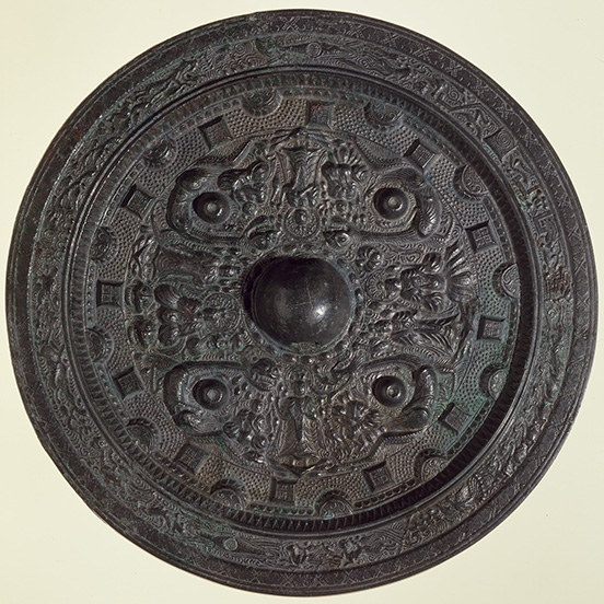 Mirror with Four Buddhas and Four Beasts Design