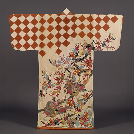 Kosode with Kamo Shrine Horse Race Design