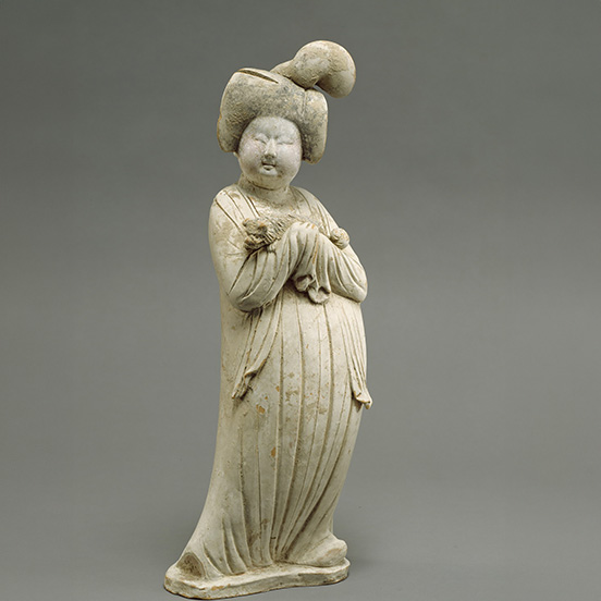 Tomb Figurine of a Lady Holding a Pekinese