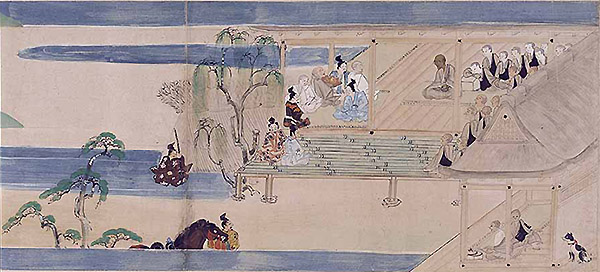 Important Cultural Property. Illustrated Legends of the Venerable Itinerant Priests, Vol. 1. Shinkō-ji Temple, Hyōgo