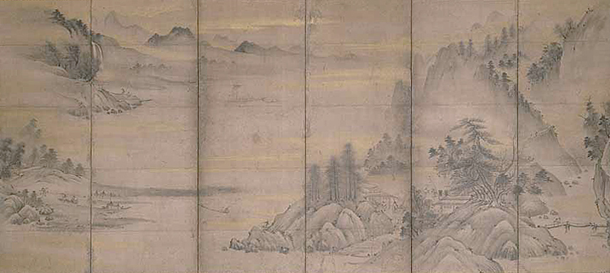 重文　瀟湘八景図屏風（右隻）　京都・妙心寺