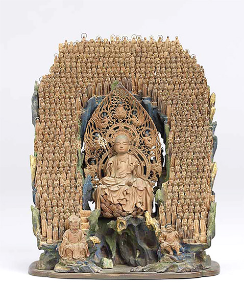 Important Cultural Property. Seated Jizō (Kṣitigarbha) Bodhisattva in a Portable Shrine. Hō’on-ji Temple, Kyoto