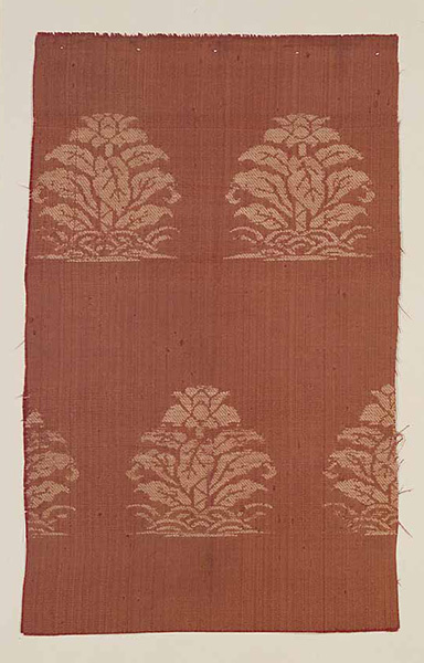 Textile with Flower Mounds, Known as “<i>Keitō Kinran”. From a set of Meibutsu gire (Celebrated Textiles) fragments formerly owned by the Maeda clan. Kyoto National Museum