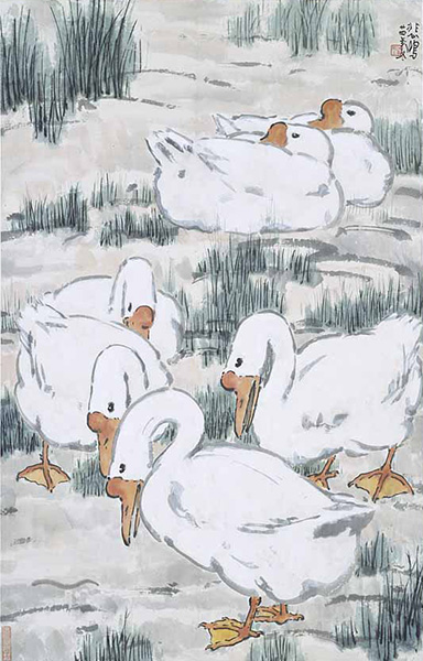 Huddled Geese. By Xu Beihong. Kyoto National Museum