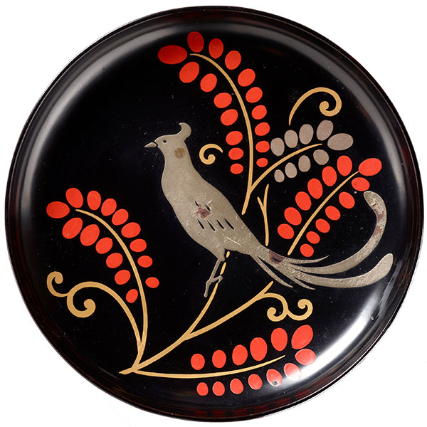 花鳥蒔絵銘々盆（銘々盆各種のうち）<br>当館