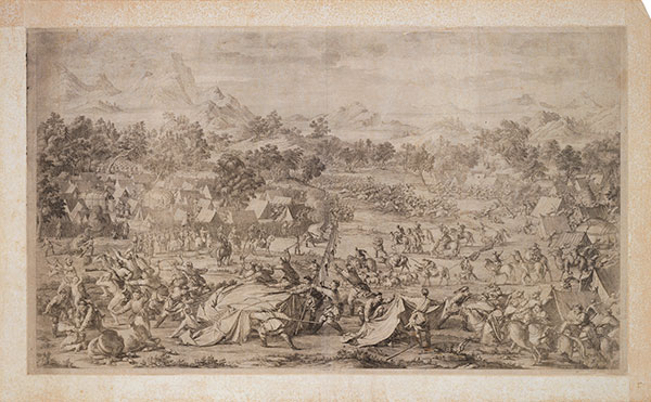 準回両部平定得勝図のうち　鄂塁扎拉図（オルイジャラト）の戦い　当館