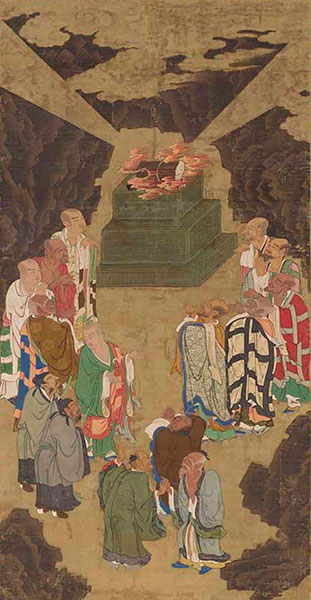 国宝　五百羅漢図のうち第1号幅　明兆筆　京都・東福寺