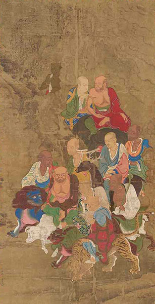 国宝　五百羅漢図のうち第20号幅　明兆筆　京都・東福寺