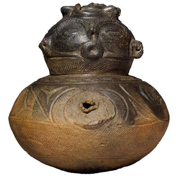 重文　人面装飾付注口土器　茨城県福田貝塚出土　辰馬考古資料館