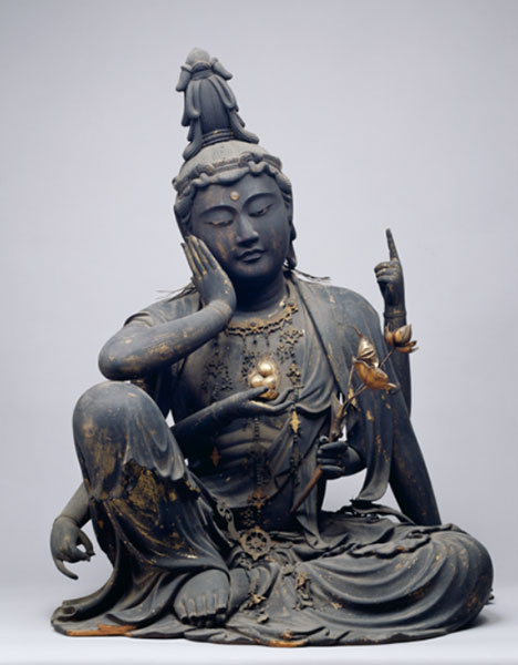 Important Cultural Property. Seated Wish-Fulfilling Kannon (Cintāmaṇicakra Avalokiteśvara) Bodhisattva. Tōgen-ji Temple, Kyoto