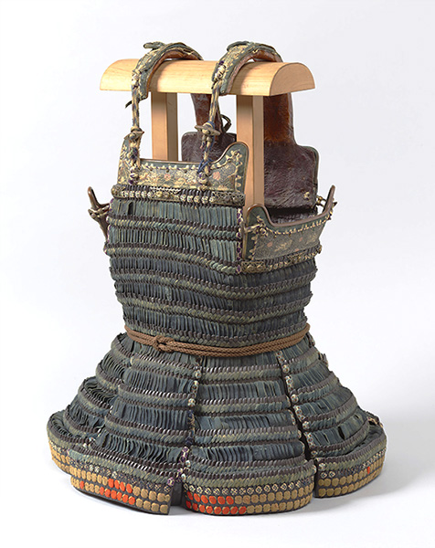 Important Cultural Property. Haramaki Armor and Hizayoroi Thigh Guards. Amanosan Kongō-ji Temple, Osaka