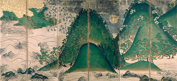 National Treasure. Sun and Moon Landscape of the Four Seasons. Amanosan Kongō-ji Temple, Osaka