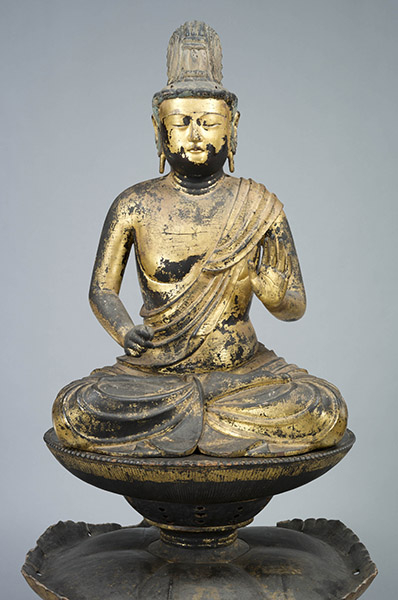 Important Cultural Property. Seated Buddha Traditionally Known as Hōshō (Ratnasambhava). Kanshin-ji Temple, Osaka; Photo by Kanai Morio, courtesy of Bijutsuin