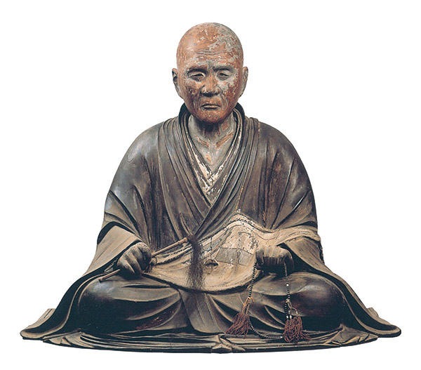 Important Cultural Property. Seated Portrait of Kenchi. Senju-ji Temple, Tochigi