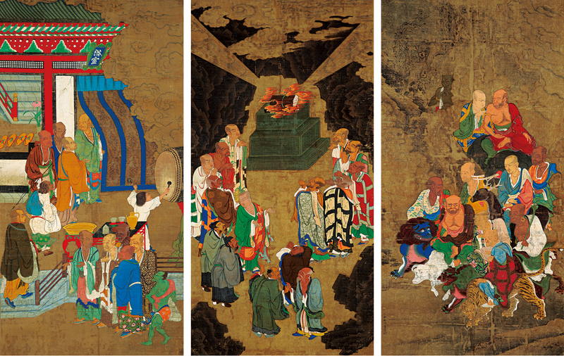 重文 五百羅漢図のうち 吉山明兆筆 京都・東福寺