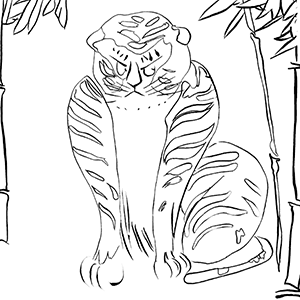 Original Tiger and Bamboo