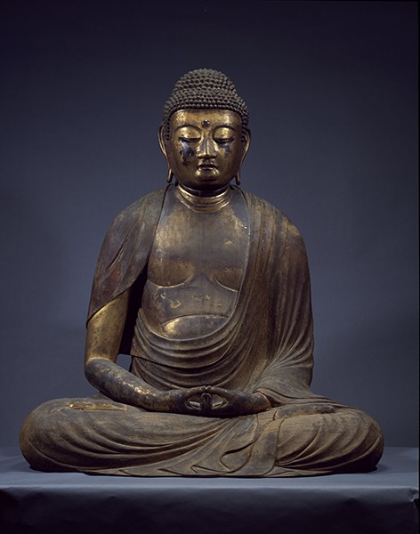 図2　阿弥陀如来坐像（あみだにょらいざぞう）　平安（へいあん）時代（11世紀）　＜京都国立博物館蔵＞