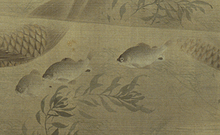 図3　今尾景年筆「遊鯉図」（部分）京都国立博物館