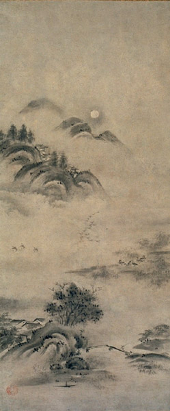 瀟湘八景図（二幅対のうち）是庵筆　＜京都国立博物館蔵＞