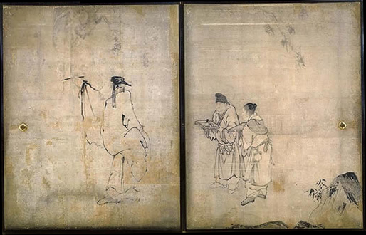 Seven Hermits in the Bamboo Grove (Detail) (Obai-in Temple)