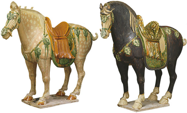 図1　重要美術品 　三彩馬俑　中国・唐時代（8世紀）　京都国立博物館蔵（錢高衣子氏寄贈）