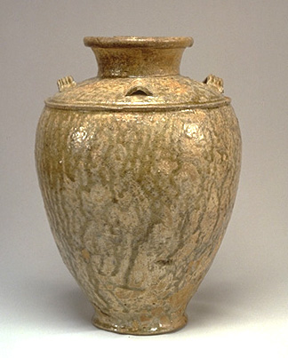 Seto Jar with Four Lugs in Ash Glaze