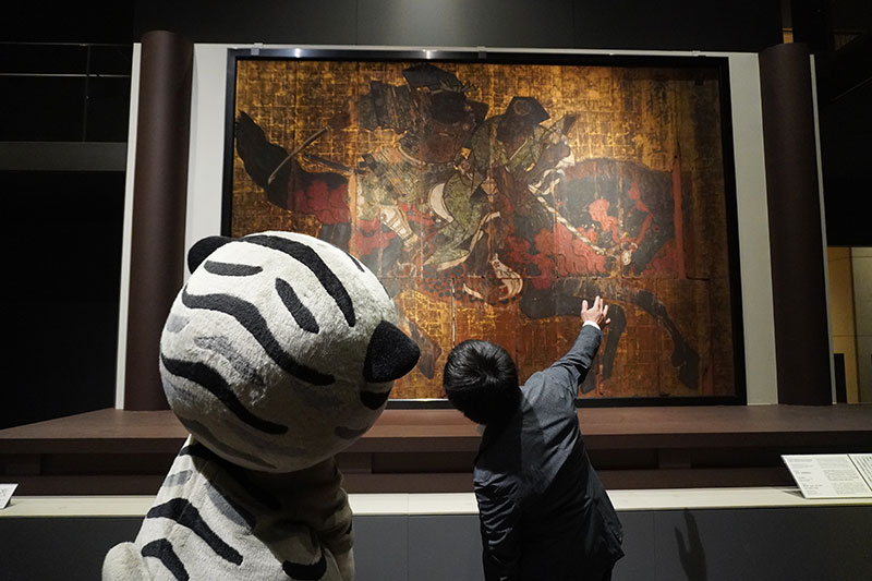 重要文化財　弁慶・昌俊図絵馬　長谷川等伯筆（はせがわとうはく）　京都・北野天満宮所蔵　＜1F-1　通期展示＞