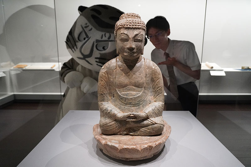重要文化財　弥勒如来坐像　長崎県壱岐市壱岐島鉢形嶺経塚出土　平安時代 延久3年（1071）　奈良国立博物館所蔵　＜1F-3  通期展示＞