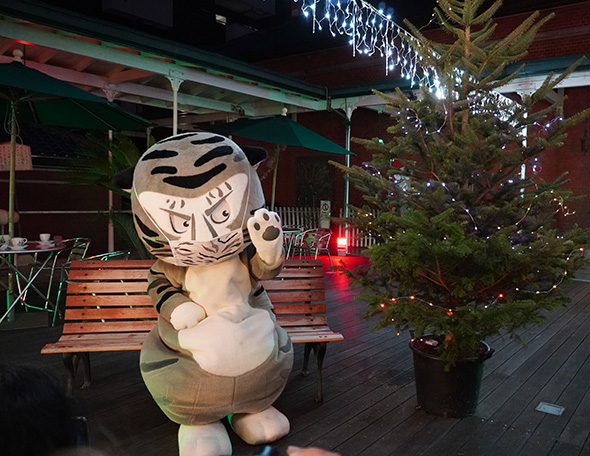 クリスマスツリーとツーショット