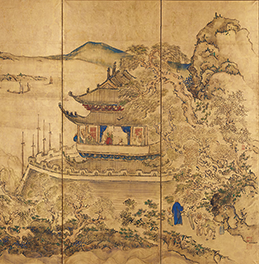 國寶  樓閣山水圖屏風（右面） 池大雅繪  東京國立博物館（後期：5月2日～20日展出）