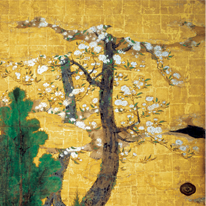 Flowering Trees of the Four Seasons, by Kano Mitsunobu (1565–1608). Important Cultural Property. Onjō-ji Temple, Shiga