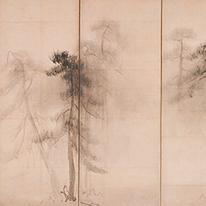 国宝　松林図屏風（左隻）　長谷川等伯筆　東京国立博物館