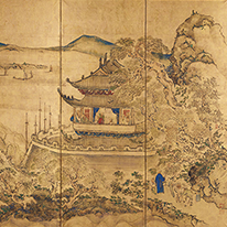 National Treasure Landscape with Pavilions By Ike no Taiga Tokyo National Museum [on view: May 2 - 20, 2018]