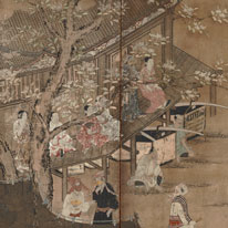 National Treasure. Merrymaking under the Blossoms. By Kano Naganobu. Tokyo National Museum [on view: September 7–12, 2021]