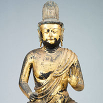 Important Cultural Property. Seated Hōshō (Ratnasambhava) Buddha. Kanshin-ji Temple, Osaka; photo courtesy of Bijutsuin, photographer Kanai Morimichi