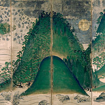 National Treasure. Sun and Moon Landscape of the Four Seasons. Amanosan Kongō-ji Temple, Osaka