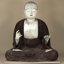 Before Restoration. Seated Bodhisattva Jizō (Kṣitigarbha). Zenpuku-ji Temple, Kyoto
