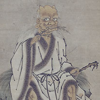 Shennong, God of Medicine and Agriculture. Inscription by Priest Gesshū Jukei. Seal of Motonobu. Kyoto National Museum