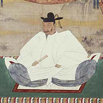 Important Cultural Property. Portrait of Toyotomi Hideyoshi. Inscription by Genpo Reisan and Ikyō Eitetsu. Saikyō-ji Temple, Shiga