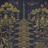 Important Cultural Property Mandala of the Lotus Sutra in the Shape of a Jeweled Pagoda Ryūhonji Temple, Kyoto