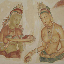 Apsaras (Celestial Beings), Reproduction of the Sigiriya Frescoes, Sri Lanka By Sugimoto Tetsurō Kyoto National Museum